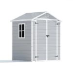 Patiowell 6x4 Plastic Storage Shed with Floor, Gray