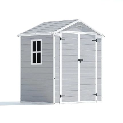 Patiowell 6x4 Plastic Storage Shed with Floor, Gray