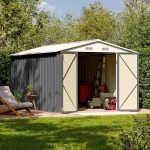 Patiowell 8x12 Metal Storage Shed, Gray - Image 2