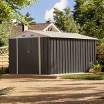 Patiowell 8x12 Metal Storage Shed, Gray - Image 8