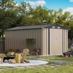 Patiowell 8x12 Metal Storage Shed, Brown - Image 5