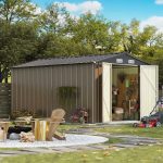 Patiowell 8x12 Metal Storage Shed, Brown - Image 2
