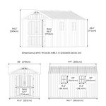 Kick-it 8x12 Plastic Storage Shed with Floor, Gray & Beige - Image 3
