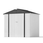 Patiowell 8x6 Metal Shed with Peak Roof (White)