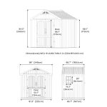 Kick-it 8x6 Plastic Storage Shed with Floor, Gray & Beige - Image 5