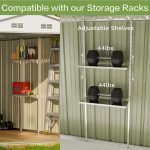 Patiowell 10x8 Metal Shed with Weather Resistance, Gray - Image 7