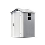 Patiowell 4x4 Plastic Storage Garden Shed, Gray White