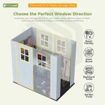 Patiowell 4x4 Plastic Storage Garden Shed, Gray White - Image 7
