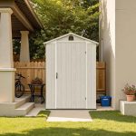 Patiowell 4x4 Plastic Storage Garden Shed, Gray White - Image 9