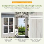 Patiowell 4x6 Plastic Storage Shed for Bike, Light Gray - Image 4