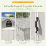 Patiowell 4x6 Plastic Storage Shed for Bike, Light Gray - Image 5