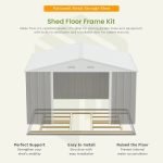 Patiowell 10x12 Metal Shed with Floor Frame, Gray - Image 7