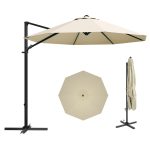 Patiowell 10ft Cantilever Patio Umbrella with 360-Degree Rotation & Easy Tilt, Beige