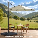 Patiowell 10ft Cantilever Patio Umbrella with 360-Degree Rotation & Easy Tilt, Beige - Image 9