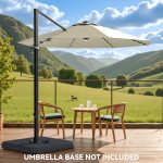 Patiowell 10ft Cantilever Patio Umbrella with Light, Rotation & Tilt, Beige - Image 10