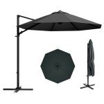 Patiowell 10ft Cantilever Patio Umbrella with Rotation & Tilt, Black