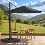 Patiowell 10ft Cantilever Patio Umbrella with Solar Light, Rotation & Tilt, Black - Image 10