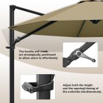 Patiowell 10ft Cantilever Patio Umbrella with 360-Degree Rotation & Easy Tilt, Brown - Image 4