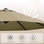 Patiowell 10ft Cantilever Patio Umbrella with 360-Degree Rotation & Easy Tilt, Brown - Image 8