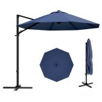 Patiowell 10ft Cantilever Patio Umbrella with Rotation & Tilt, Dark Blue