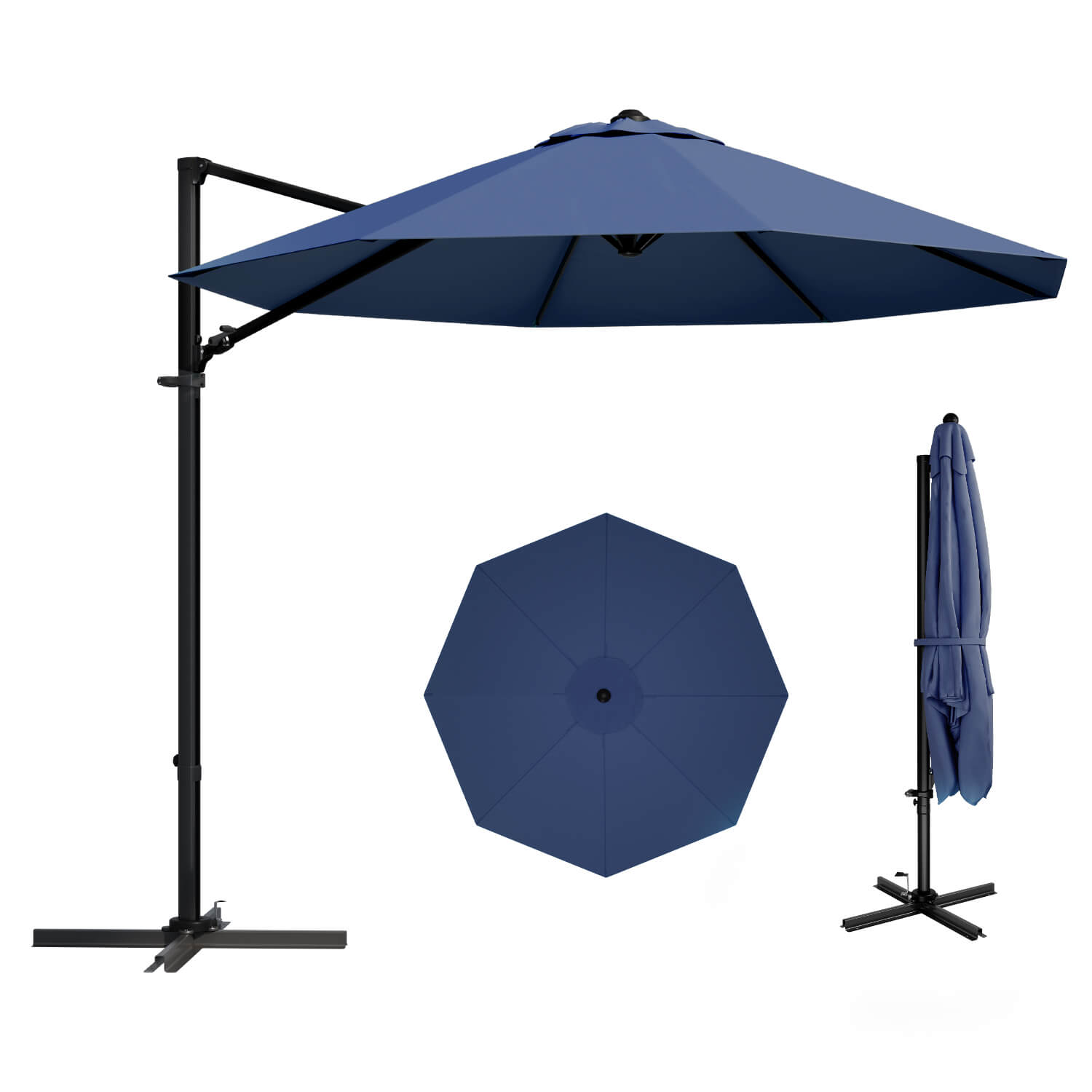 product-10ft-cantilever-umbrella-dark-blue-main-img Patiowell 10ft Cantilever Patio Umbrella with Rotation & Tilt, Dark Blue