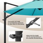 Patiowell 10ft Cantilever Patio Umbrella with Rotation & Tilt, Light Blue - Image 4