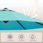 Patiowell 10ft Cantilever Patio Umbrella with Rotation & Tilt, Light Blue - Image 8