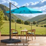 Patiowell 10ft Cantilever Patio Umbrella with Rotation & Tilt, Light Blue - Image 9