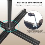 Patiowell 10ft Cantilever Patio Umbrella with Solar Light, Rotation & Tilt, Light Gray - Image 6