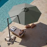 Patiowell 10ft Cantilever Patio Umbrella with Rotation & Tilt, Light Gray - Image 2