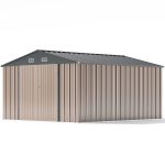 Patiowell 10x12 Metal Shed with Vents, Brown