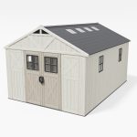 Patiowell 10x14 ft Kick-it Plastic Storage Shed with Skylight & Windows