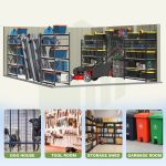 Patiowell 10x14 FT Large Metal Garden Shed (Brown) with Lockable Door and Sloping Roof - Image 6