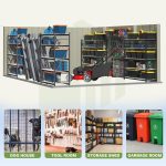 Patiowell 10x14 FT Large Metal Garden Shed (Gray) with Lockable Door and Sloping Roof - Image 6