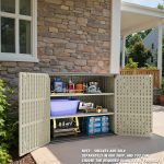 Patiowell 25 Cu.ft Outdoor Storage Cabinet, Beige - Image 9