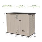 Patiowell 26 Cu FT Plastic Storage Cabinet, Beige - Image 3