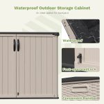 Patiowell 26 Cu FT Plastic Storage Cabinet, Beige - Image 4