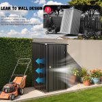 Patiowell 3x3 Metal Outdoor Storage Shed, Black - Image 6