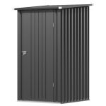Patiowell 3x3 Metal Outdoor Storage Shed, Black