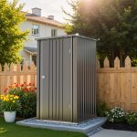 Patiowell 3x3 Metal Outdoor Storage Shed, Black - Image 8