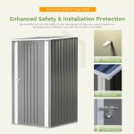 Patiowell 3x3 Metal Outdoor Storage Shed, Gray - Image 4