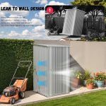 Patiowell 3x3 Metal Outdoor Storage Shed, Gray - Image 5