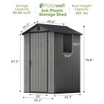 Patiowell Fit-it 4x4 Plastic Storage Garden Shed, Dark Gray - Image 3