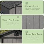 Patiowell Fit-it 4x4 Plastic Storage Garden Shed, Dark Gray - Image 5