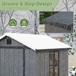 Patiowell Fit-it 4x4 Plastic Storage Garden Shed, Dark Gray - Image 6