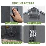 Patiowell 4x6 ft Plastic Outdoor Storage Shed with Floor, Lockable Door and Vents, Dark Gray - Image 4