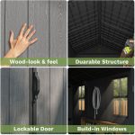 Patiowell 4x8 Plastic Storage Shed, Dark Gray - Image 5