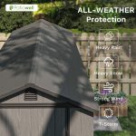 Patiowell 4x8 Plastic Storage Shed, Dark Gray - Image 6