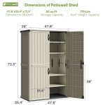 Patiowell 50 Cu Ft Plastic Cabinet, Beige - Image 3