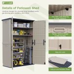 Patiowell 50 Cu Ft Plastic Cabinet, Beige - Image 4